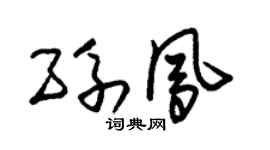 朱锡荣孙凤草书个性签名怎么写