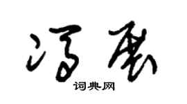 朱锡荣冯展草书个性签名怎么写