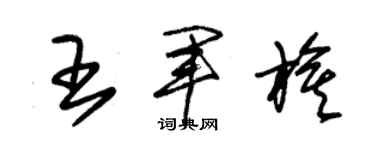 朱锡荣王军旗草书个性签名怎么写