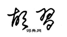 朱锡荣胡习草书个性签名怎么写