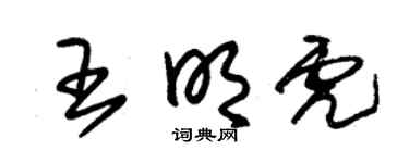 朱锡荣王明虎草书个性签名怎么写