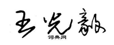 朱锡荣王光毅草书个性签名怎么写