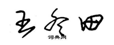 朱锡荣王冬田草书个性签名怎么写