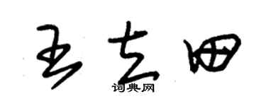 朱锡荣王立田草书个性签名怎么写