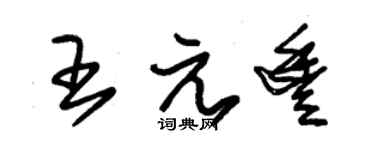 朱锡荣王元丰草书个性签名怎么写