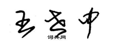 朱锡荣王世中草书个性签名怎么写