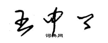 朱锡荣王中卿草书个性签名怎么写