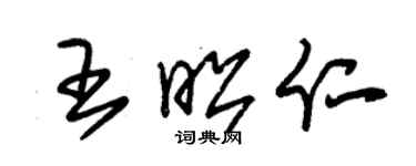 朱锡荣王昭仁草书个性签名怎么写