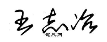 朱锡荣王志冶草书个性签名怎么写