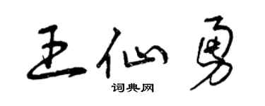 曾庆福王仙勇草书个性签名怎么写