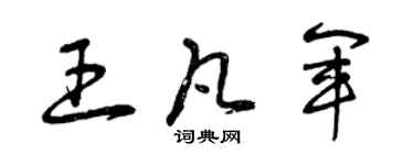 曾庆福王凡军草书个性签名怎么写