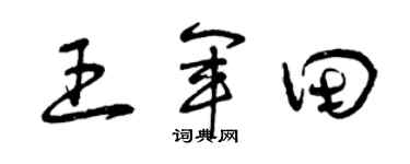 曾庆福王军田草书个性签名怎么写