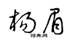 曾庆福杨眉草书个性签名怎么写