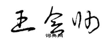 曾庆福王会帅草书个性签名怎么写