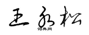 曾庆福王水松草书个性签名怎么写