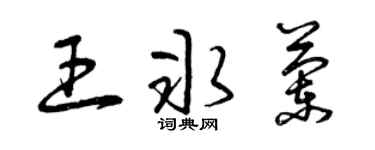 曾庆福王冰兰草书个性签名怎么写
