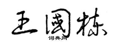 曾庆福王国栋草书个性签名怎么写