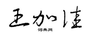 曾庆福王加佳草书个性签名怎么写