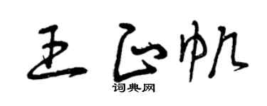 曾庆福王正帆草书个性签名怎么写