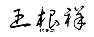 曾庆福王根祥草书个性签名怎么写