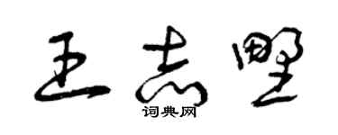 曾庆福王志野草书个性签名怎么写