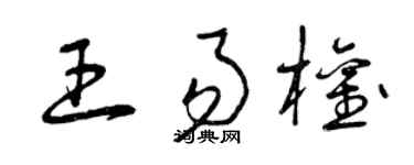 曾庆福王易权草书个性签名怎么写