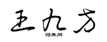 曾庆福王九方草书个性签名怎么写