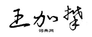 曾庆福王加攀草书个性签名怎么写