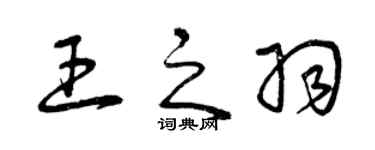 曾庆福王之羽草书个性签名怎么写