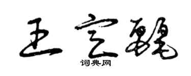 曾庆福王定丽草书个性签名怎么写
