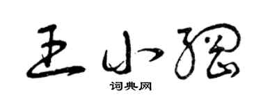 曾庆福王小纲草书个性签名怎么写