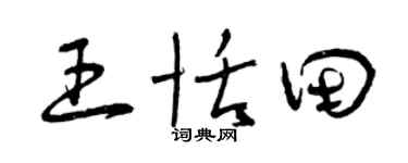 曾庆福王恬田草书个性签名怎么写