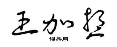 曾庆福王加想草书个性签名怎么写