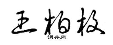 曾庆福王柏枚草书个性签名怎么写