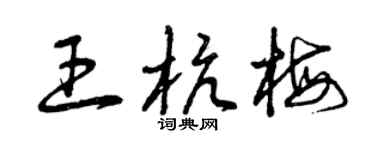 曾庆福王杭梅草书个性签名怎么写