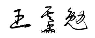 曾庆福王基勉草书个性签名怎么写