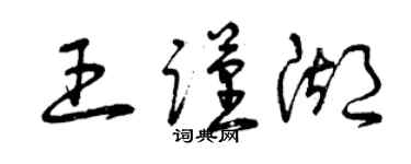 曾庆福王谨湖草书个性签名怎么写