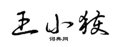 曾庆福王小获草书个性签名怎么写