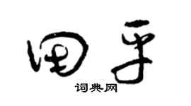 曾庆福田平草书个性签名怎么写