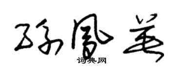 朱锡荣孙凤英草书个性签名怎么写