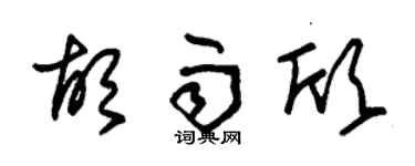 朱锡荣胡雨欣草书个性签名怎么写