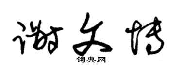 朱锡荣谢文博草书个性签名怎么写