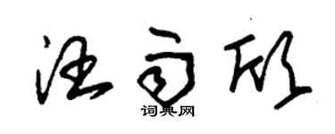 朱锡荣汪雨欣草书个性签名怎么写