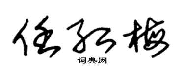 朱锡荣任红梅草书个性签名怎么写