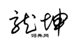 朱锡荣龙坤草书个性签名怎么写