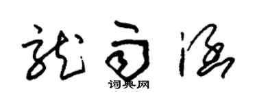 朱锡荣龙雨涵草书个性签名怎么写