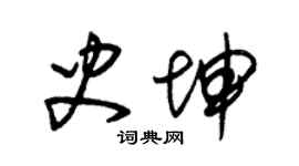 朱锡荣史坤草书个性签名怎么写