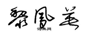 朱锡荣黎凤英草书个性签名怎么写