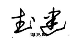 朱锡荣武建草书个性签名怎么写