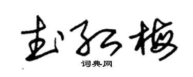 朱锡荣武红梅草书个性签名怎么写